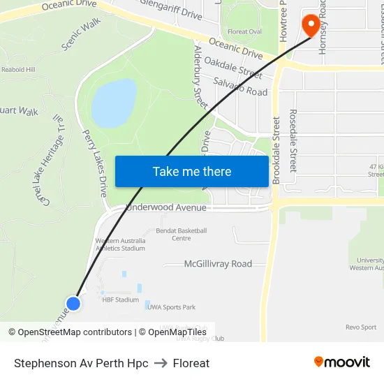 Stephenson Av Perth Hpc to Floreat map