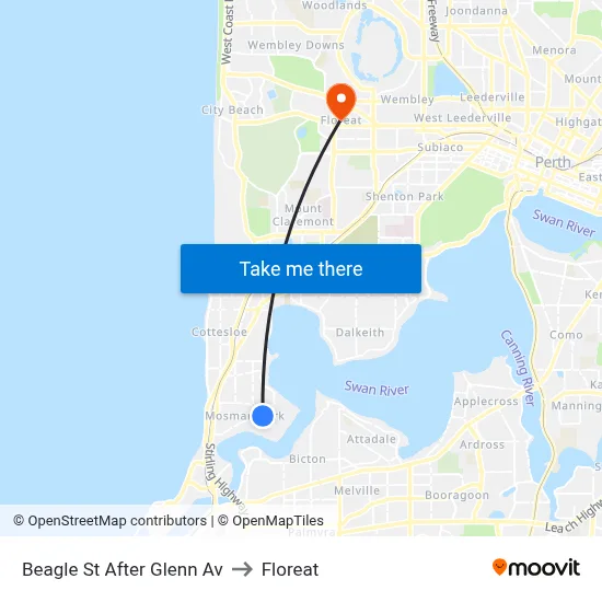 Beagle St After Glenn Av to Floreat map