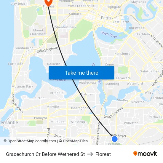 Gracechurch Cr Before Wethered St to Floreat map
