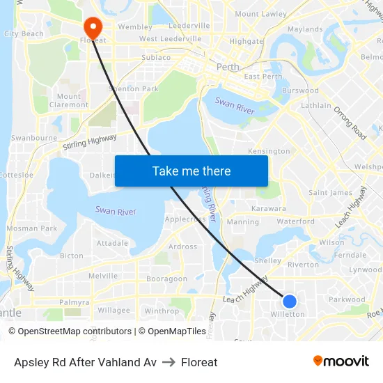 Apsley Rd After Vahland Av to Floreat map