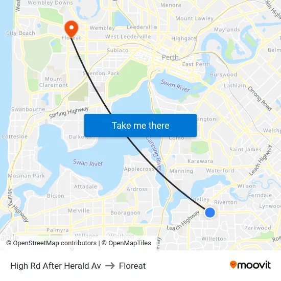 High Rd After Herald Av to Floreat map