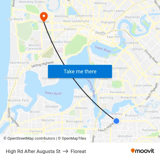 High Rd After Augusta St to Floreat map