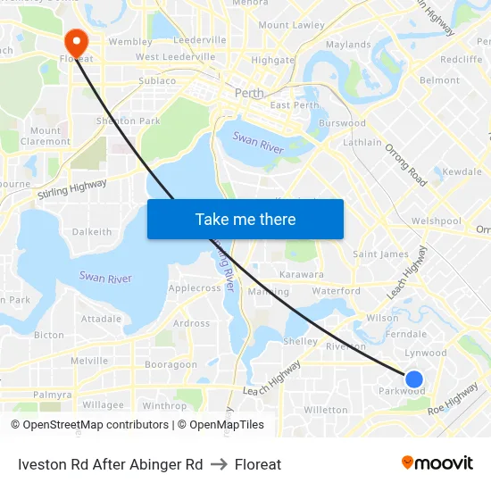Iveston Rd After Abinger Rd to Floreat map