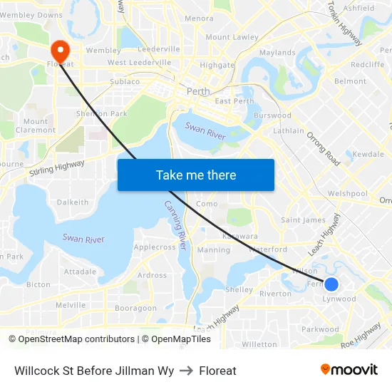 Willcock St Before Jillman Wy to Floreat map