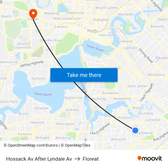 Hossack Av After Lyndale Av to Floreat map