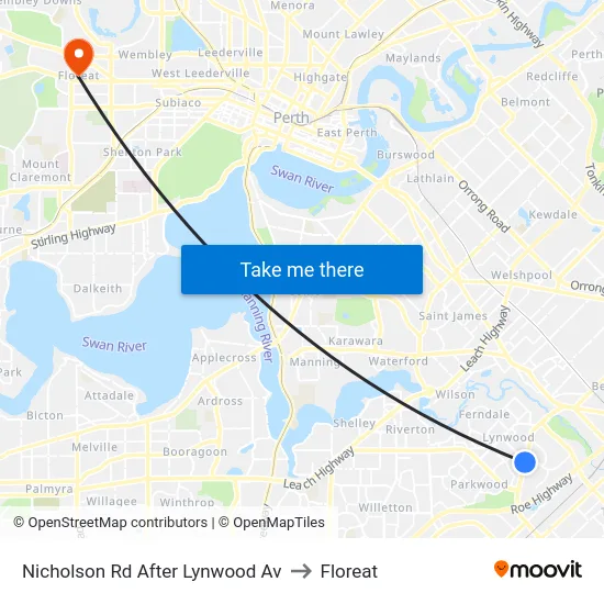 Nicholson Rd After Lynwood Av to Floreat map