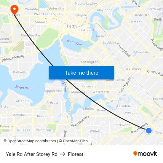 Yale Rd After Storey Rd to Floreat map