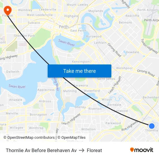 Thornlie Av Before Berehaven Av to Floreat map