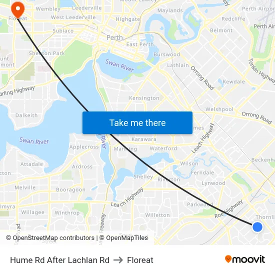 Hume Rd After Lachlan Rd to Floreat map