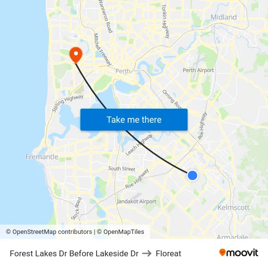 Forest Lakes Dr Before Lakeside Dr to Floreat map