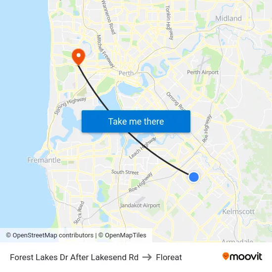 Forest Lakes Dr After Lakesend Rd to Floreat map