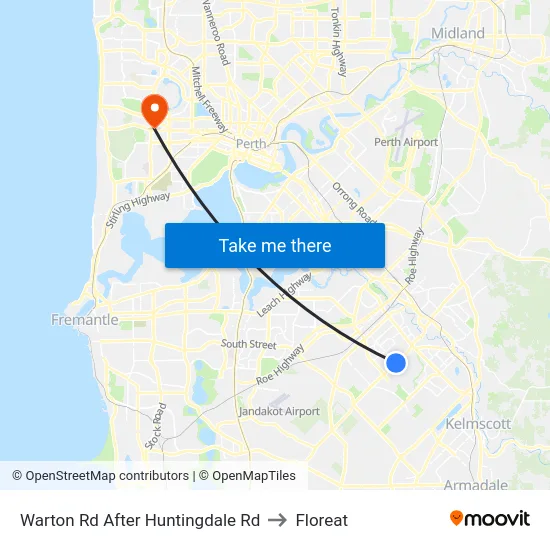 Warton Rd After Huntingdale Rd to Floreat map