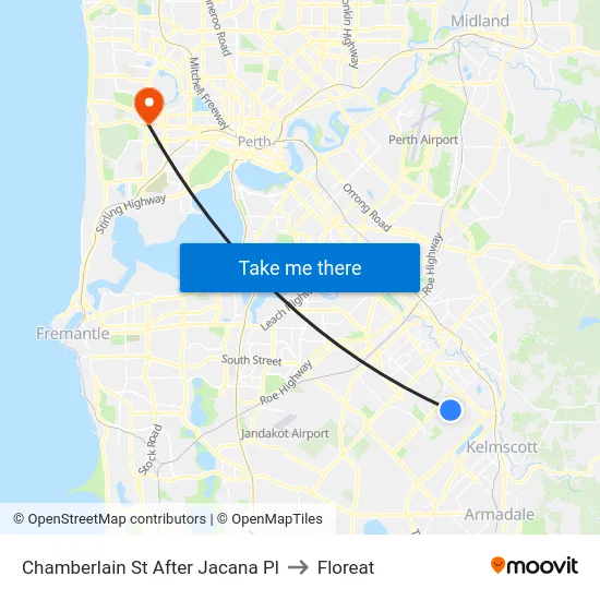 Chamberlain St After Jacana Pl to Floreat map