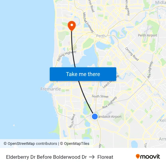 Elderberry Dr Before Bolderwood Dr to Floreat map