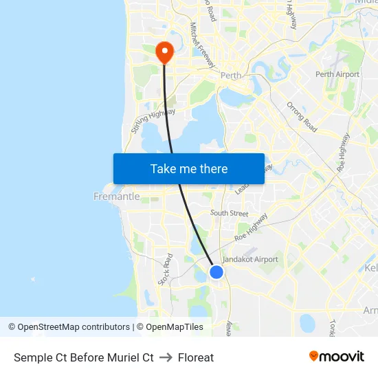 Semple Ct Before Muriel Ct to Floreat map