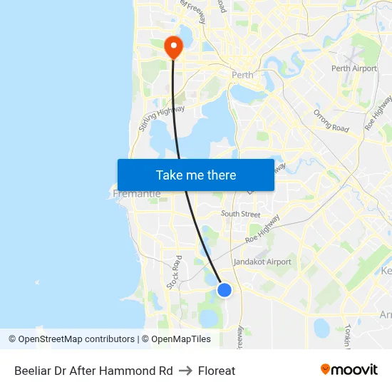 Beeliar Dr After Hammond Rd to Floreat map