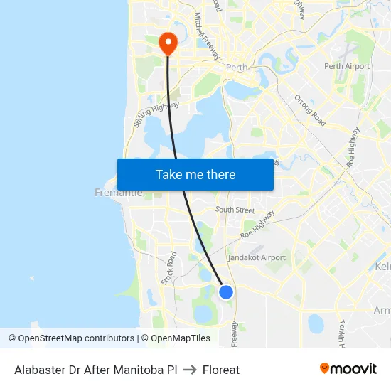 Alabaster Dr After Manitoba Pl to Floreat map
