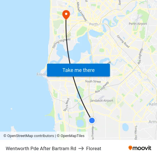 Wentworth Pde After Bartram Rd to Floreat map