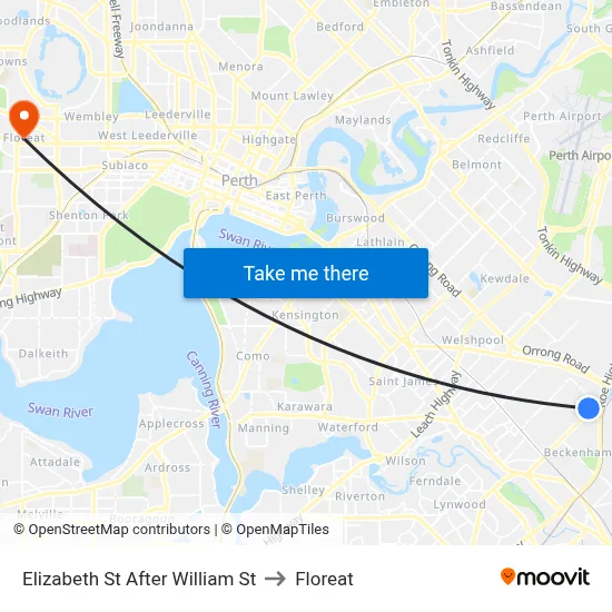 Elizabeth St After William St to Floreat map