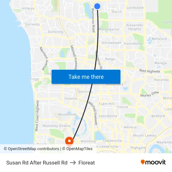 Susan Rd After Russell Rd to Floreat map