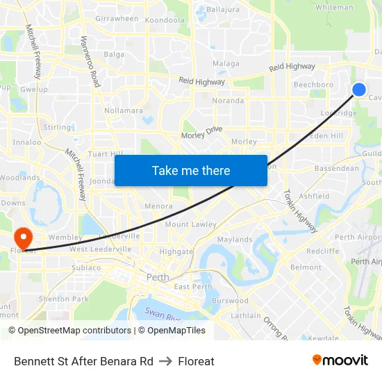 Bennett St After Benara Rd to Floreat map