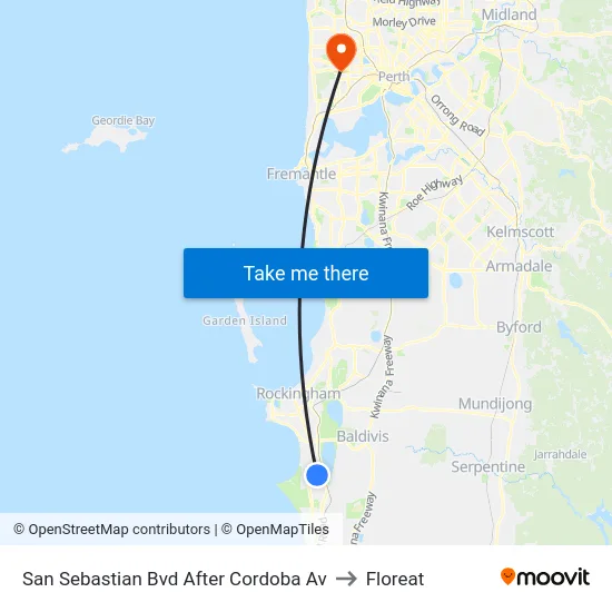 San Sebastian Bvd After Cordoba Av to Floreat map
