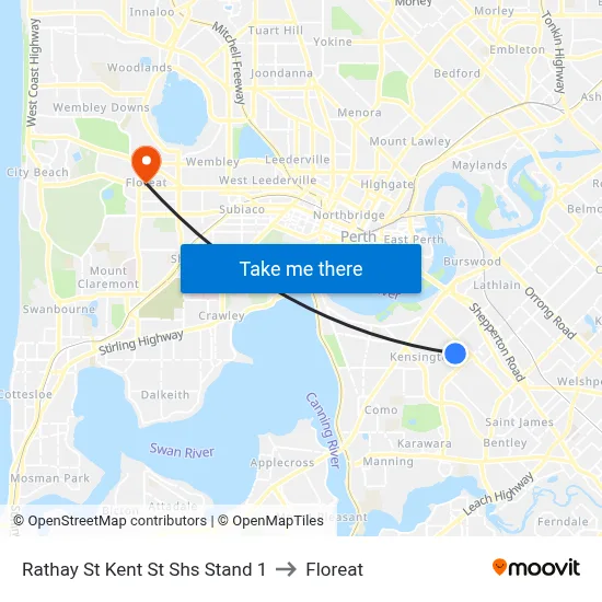 Rathay St Kent St Shs Stand 1 to Floreat map