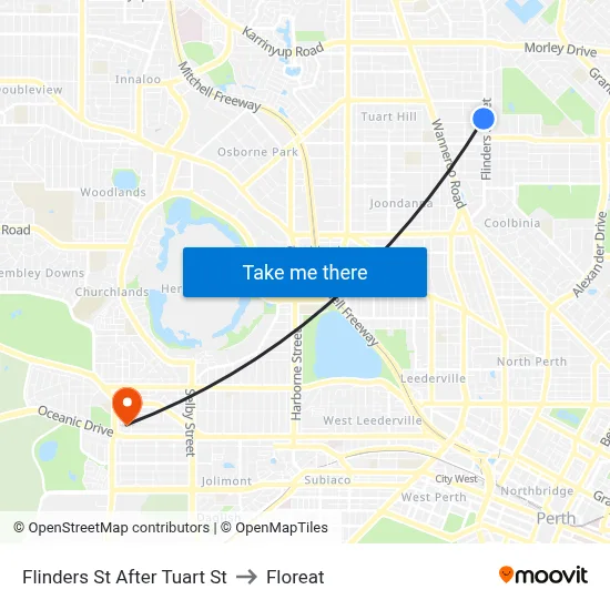 Flinders St After Tuart St to Floreat map
