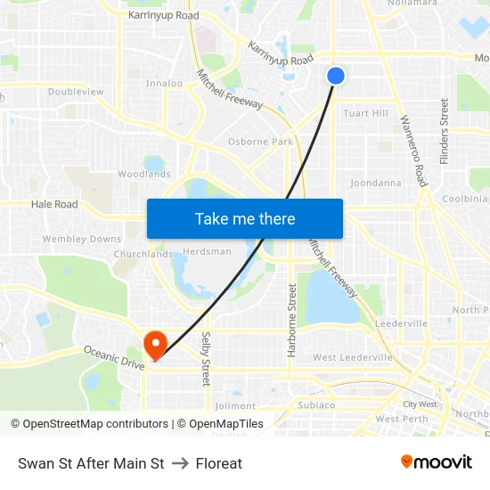 Swan St After Main St to Floreat map