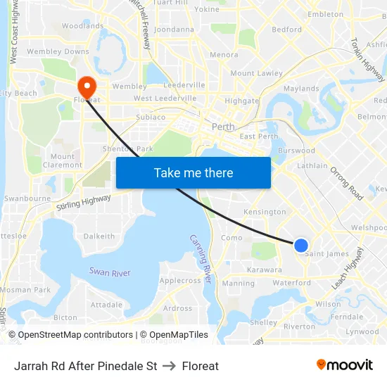 Jarrah Rd After Pinedale St to Floreat map
