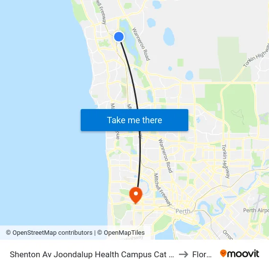Shenton Av Joondalup Health Campus Cat Id 17 to Floreat map
