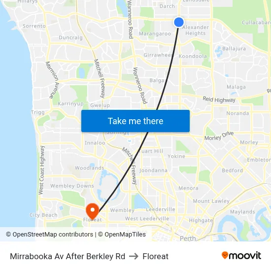 Mirrabooka Av After Berkley Rd to Floreat map