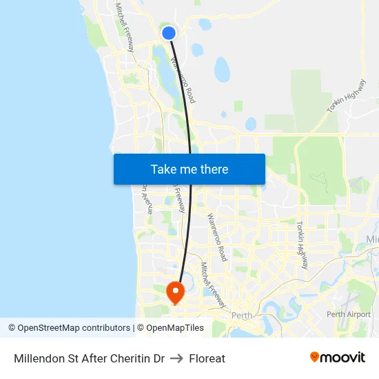 Millendon St After Cheritin Dr to Floreat map