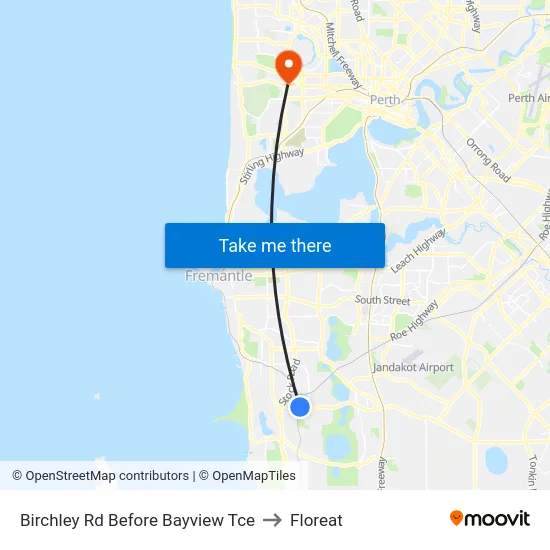 Birchley Rd Before Bayview Tce to Floreat map