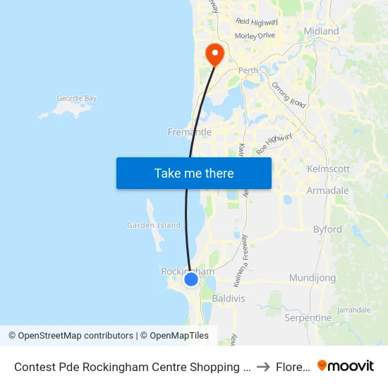 Contest Pde Rockingham Centre Shopping Ctr to Floreat map