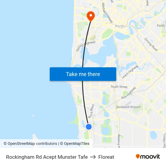 Rockingham Rd Acept Munster Tafe to Floreat map
