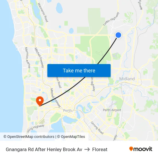 Gnangara Rd After Henley Brook Av to Floreat map