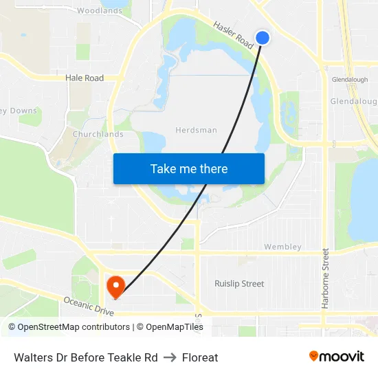 Walters Dr Before Teakle Rd to Floreat map