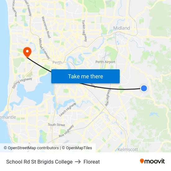 School Rd St Brigids College to Floreat map