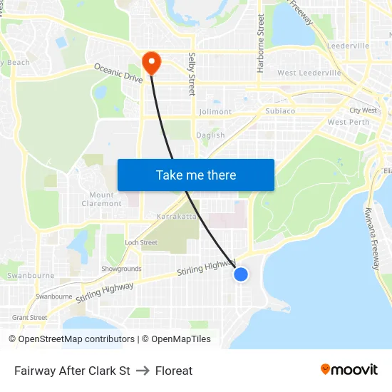 Fairway   After Clark St to Floreat map