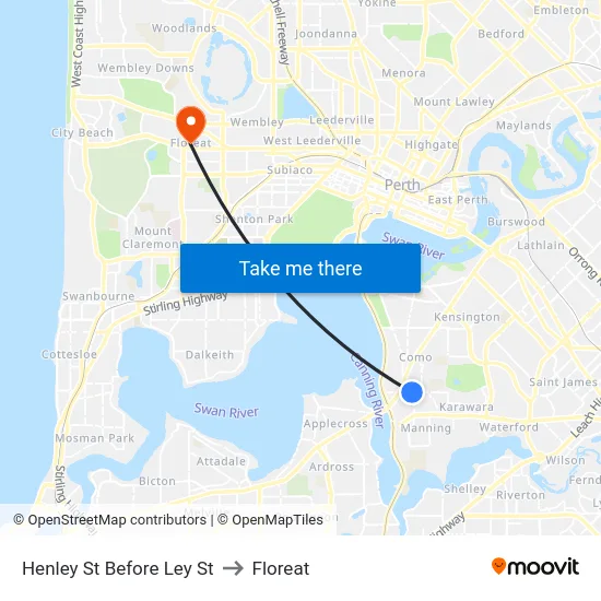 Henley St Before Ley St to Floreat map