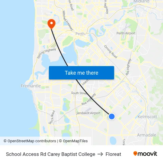 School Access Rd Carey Baptist College to Floreat map