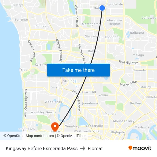 Kingsway   Before Esmeralda Pass to Floreat map