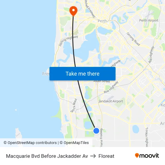 Macquarie Bvd Before Jackadder Av to Floreat map