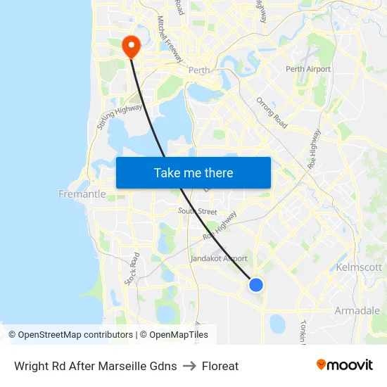 Wright Rd After Marseille Gdns to Floreat map