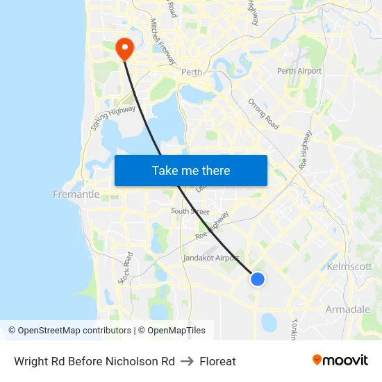 Wright Rd Before Nicholson Rd to Floreat map