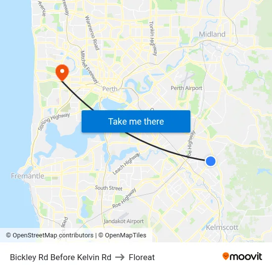 Bickley Rd Before Kelvin Rd to Floreat map