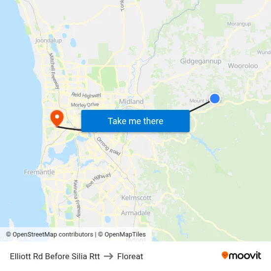 Elliott Rd Before Silia Rtt to Floreat map