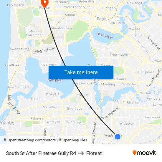 South St After Pinetree Gully Rd to Floreat map