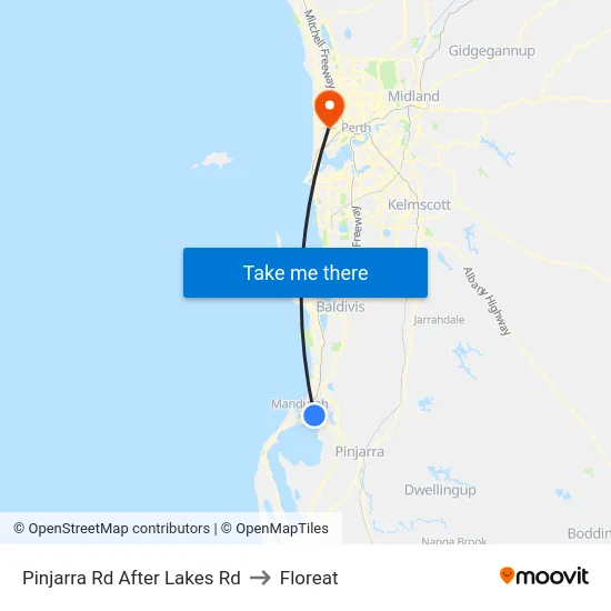 Pinjarra Rd After Lakes Rd to Floreat map